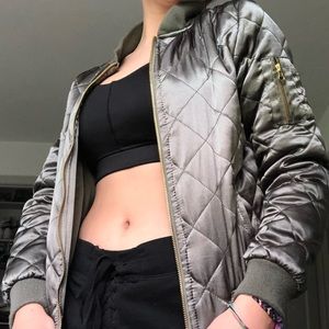 Army green Charlotte Russe bomber jacket. Xs size